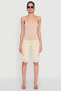 Womens Double Layered Cropped Cami, S
