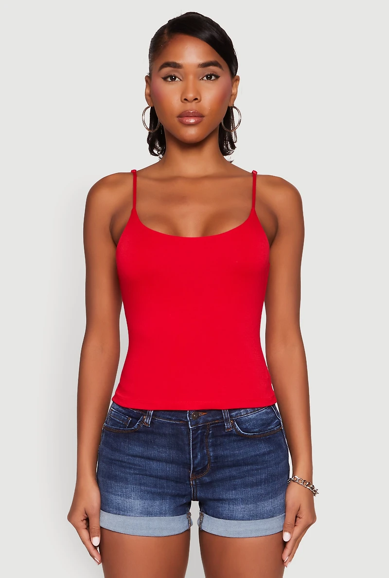 Womens Double Layered Cropped Cami,