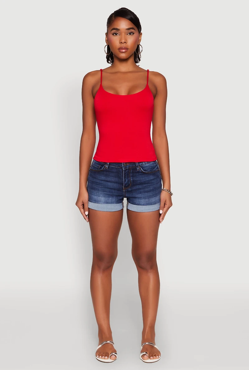 Womens Double Layered Cropped Cami,