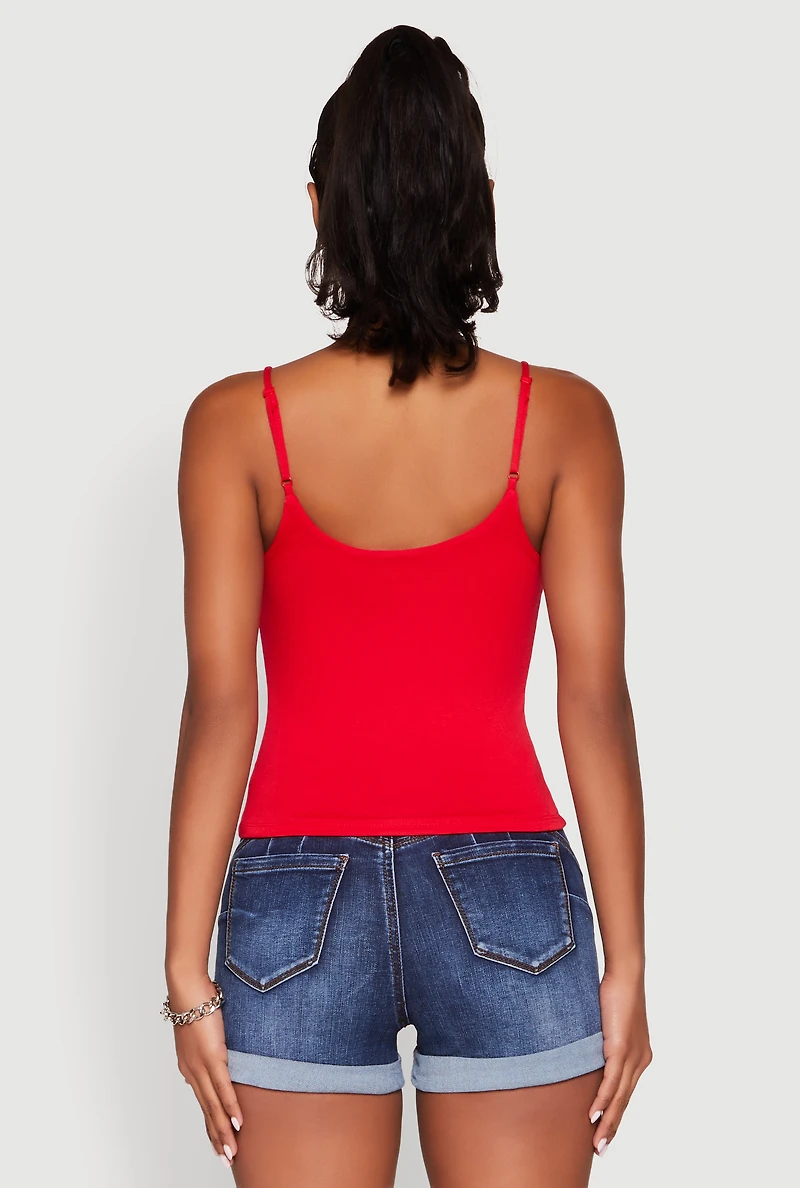 Womens Double Layered Cropped Cami,