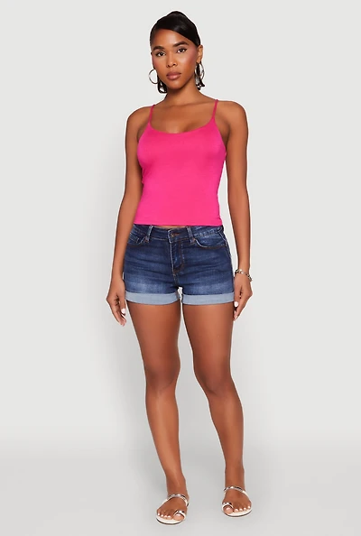 Womens Double Layered Cropped Cami,