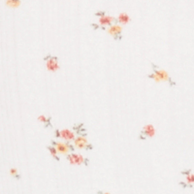 Ribbed Knit Floral Print Tank Top