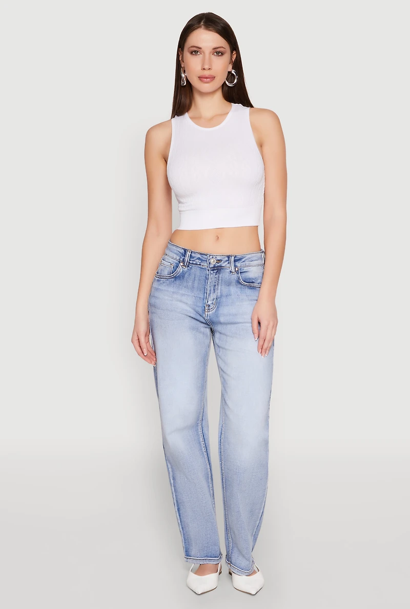 Seamless Cable Knit Crop Tank Top