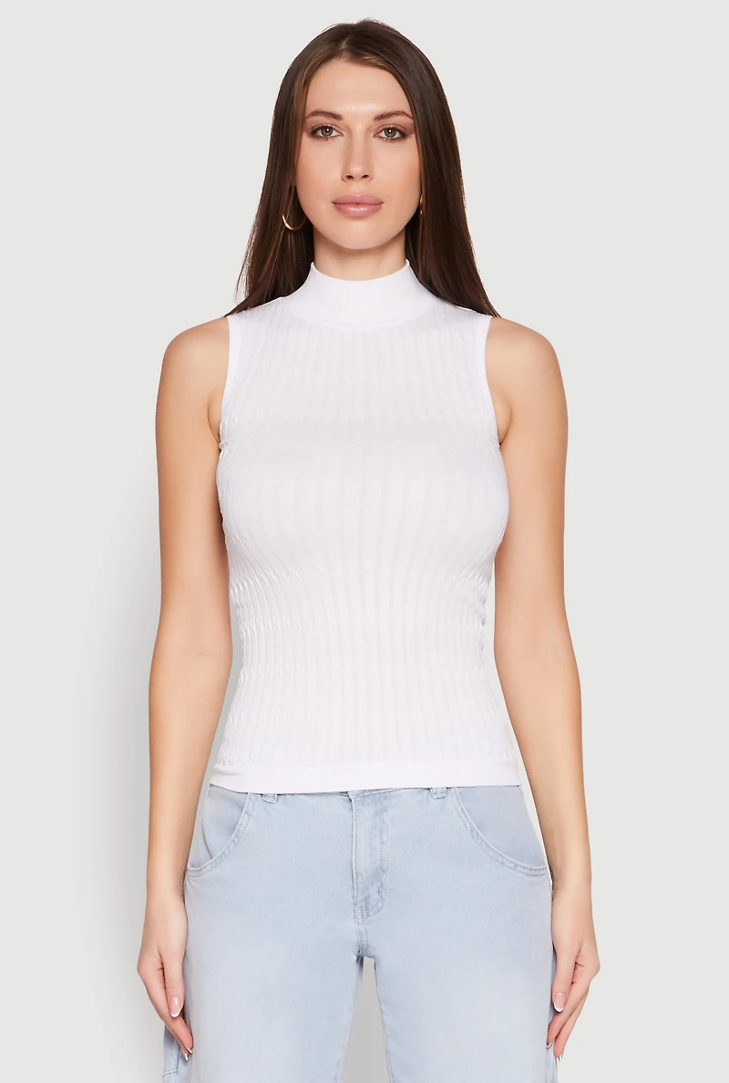Seamless Mock Neck Tank Top