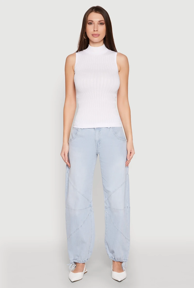 Seamless Mock Neck Tank Top