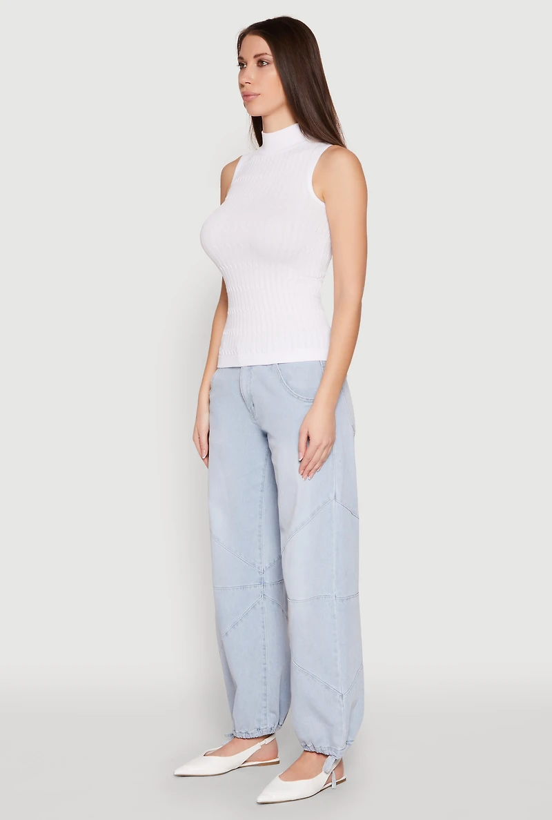 Seamless Mock Neck Tank Top