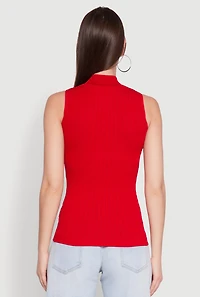 Womens Seamless Mock Neck Tank Top,