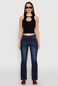 Womens Seamless Cut Out Cropped Tank Top, S