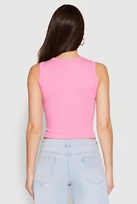Womens Seamless Cut Out Cropped Tank Top, M