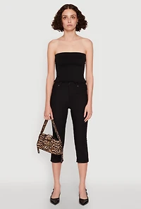 Womens Lettuce Edge Seamless Tube Top,