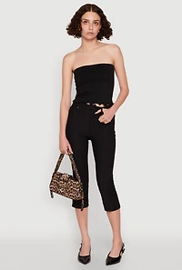 Womens Lettuce Edge Seamless Tube Top,