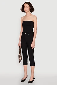 Womens Lettuce Edge Seamless Tube Top,