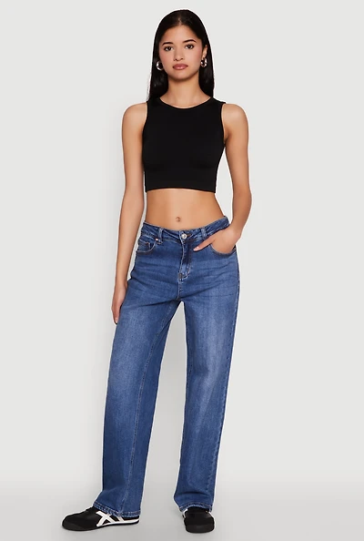 Womens Textured Knit Seamless Cropped Tank Top,