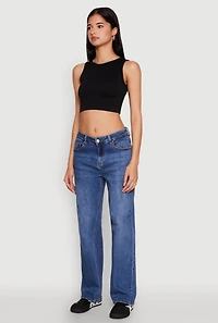 Womens Textured Knit Seamless Cropped Tank Top, Black, Size S-M