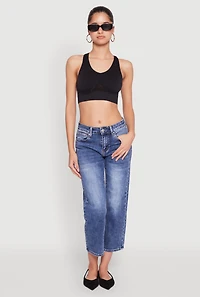 Cut Out Detail Seamless Racerback Sports Bra