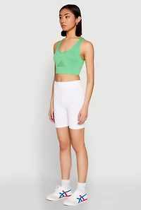 Womens Cut Out Detail Seamless Racerback Sports Bra, Green, Size L-XL