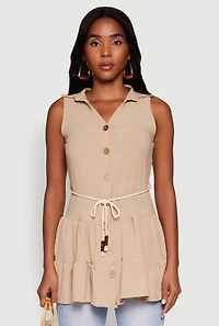 Womens Crepe Knit Tiered Tunic Top, XL