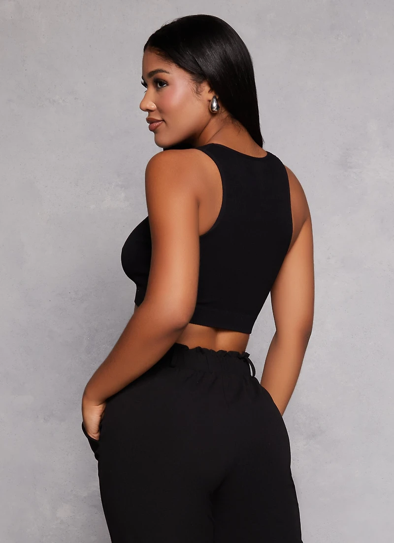 Rib Knit Seamless Crop Top