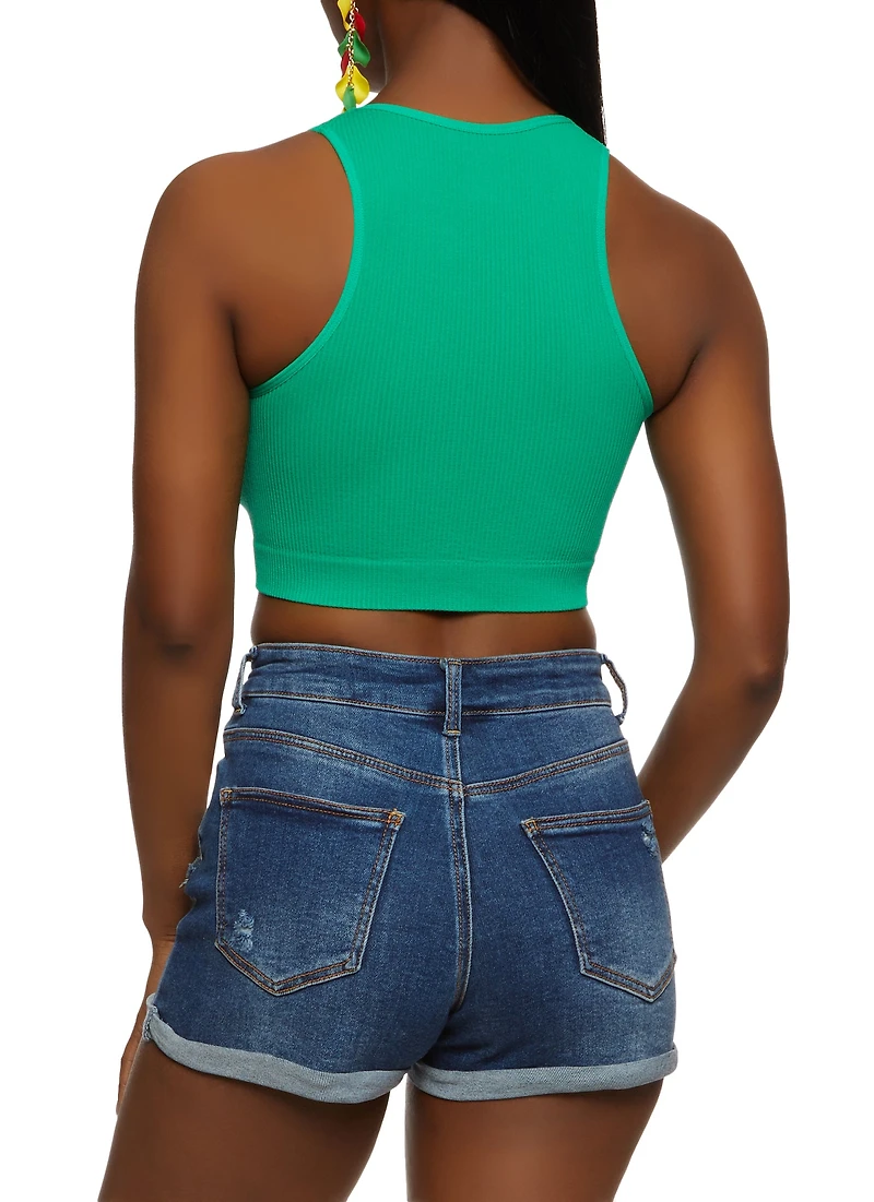 Rib Knit Seamless Crop Top