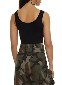 Womens Ribbed Knit Seamless Crop Top, M-L