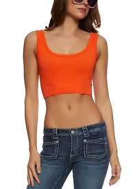 Ribbed Knit Seamless Crop Top
