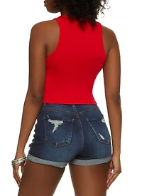 Womens Seamless Ribbed Racerback Tank Top, Red, Size S-M