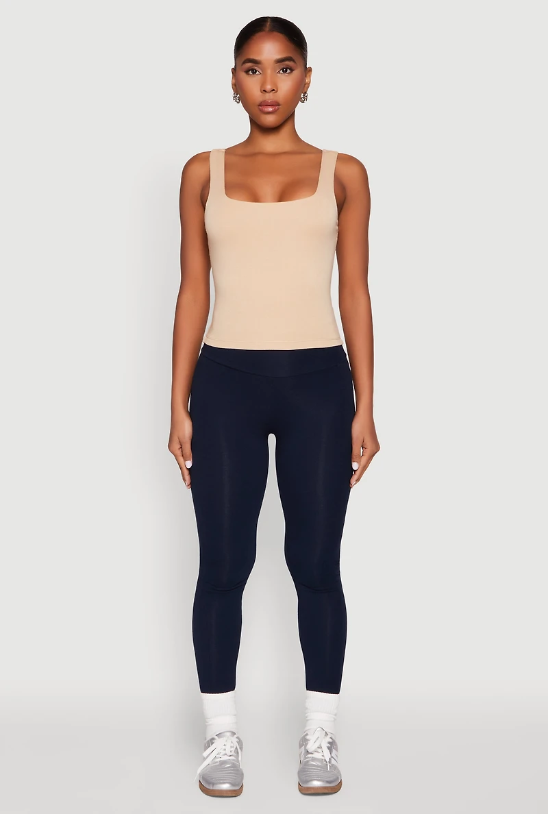 Double Layer Square Neck Tank Top