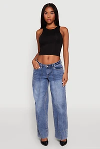 Womens Crew Neck Cropped Tank Top,