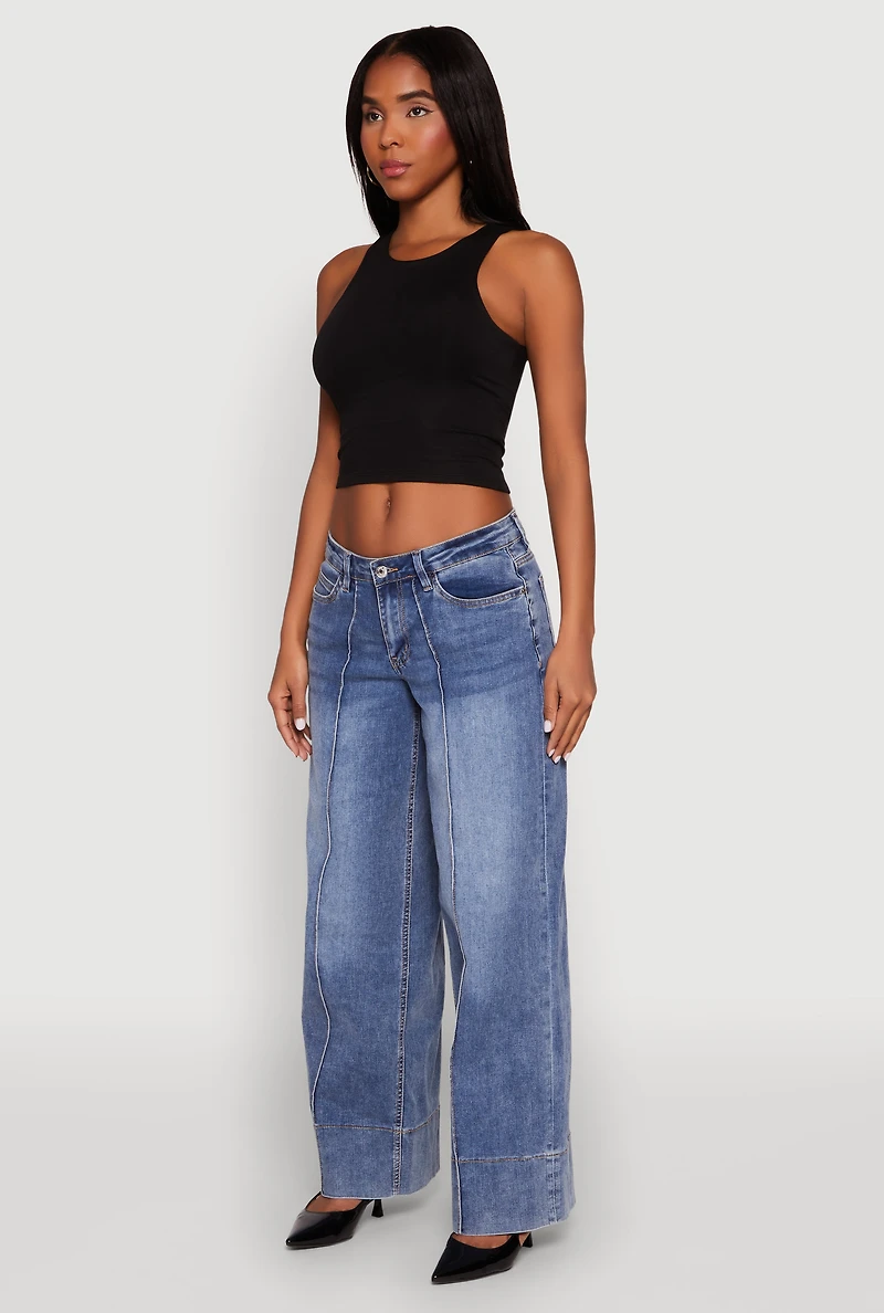Womens Crew Neck Cropped Tank Top,