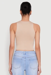 Womens Crew Neck Cropped Tank Top,