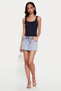 Ditsy Floral Print Henley Tank Top