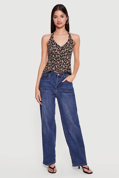 Floral Cropped Halter Top