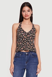 Floral Cropped Halter Top