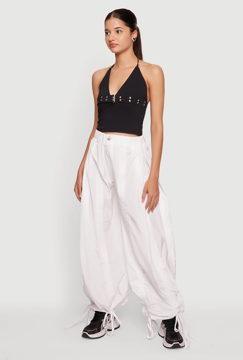 Grommet Belted Front Halter Top