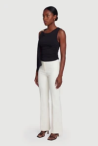 Metallic Detail Ruched Side Scarf Top