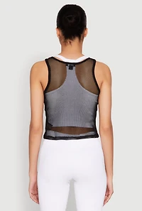 Womens Queen Champions Graphic Fishnet Crop Top,