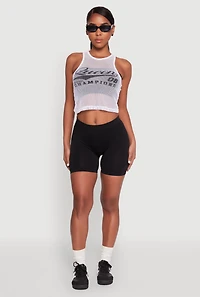 Womens Queen Champions Graphic Fishnet Crop Top, White, Size S