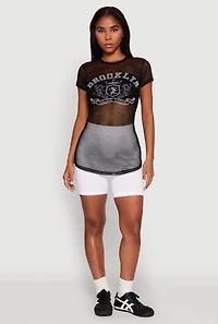 Brooklyn Graphic Fishnet Tunic Top
