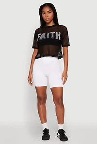 Womens Faith Fishnet Top, Black, Size S