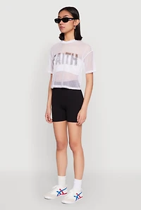Womens Faith Fishnet Top, White, Size S