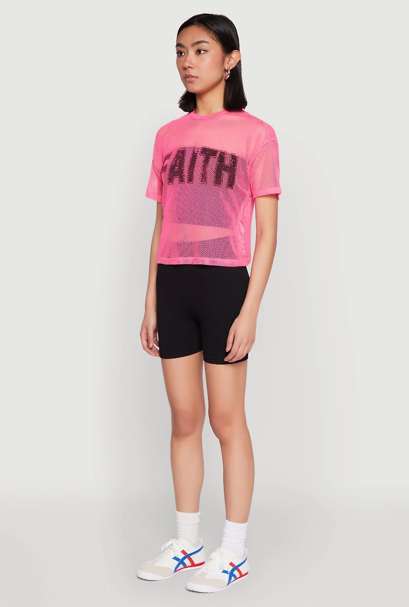 Womens Faith Fishnet Top,