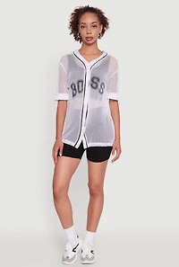 Fishnet Boss Graphic Baseball Shirt