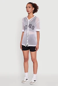 Fishnet Boss Graphic Baseball Shirt