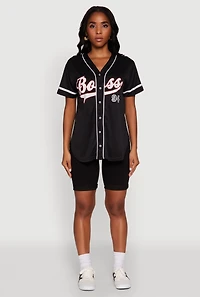 Womens Boss 94 Graphic Baseball Jersey, M