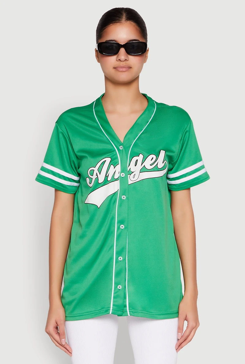 Womens Angel Baseball Jersey,