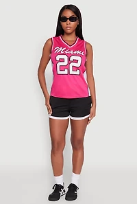 Womens Graphic Basketball Jersey, Pink,