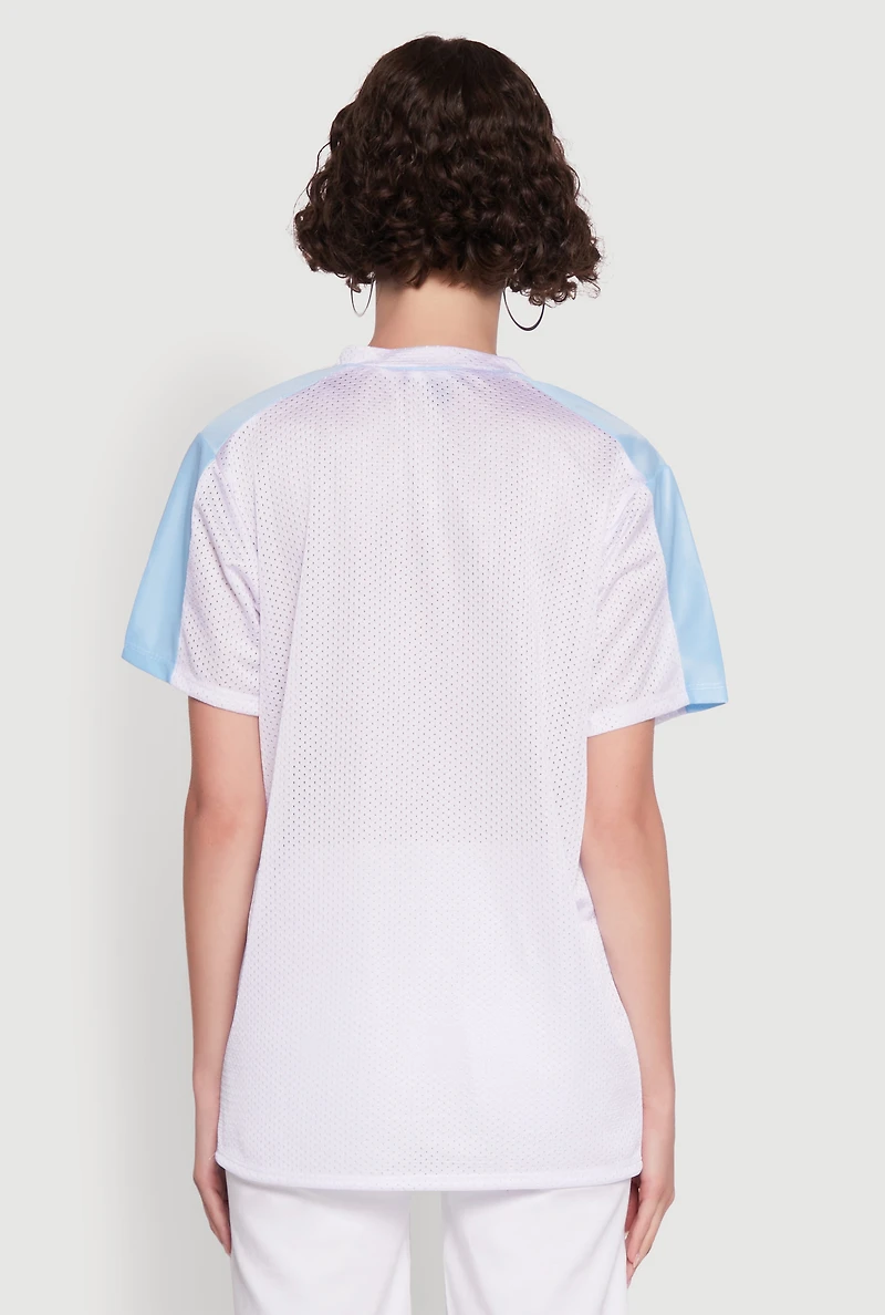 Trendy V-Neck New York Graphic Jersey