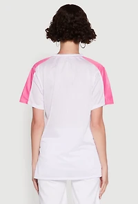 Womens Trendy V-Neck New York Graphic Jersey, White, Size M