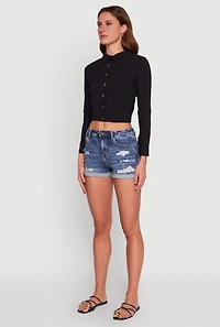 Keyhole Tie Back Long Sleeve Shirt