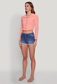 Womens Keyhole Tie Back Long Sleeve Shirt, Pink, Size S